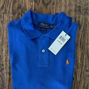 NWT Ralph Lauren Blue Polo with Orange Emblem